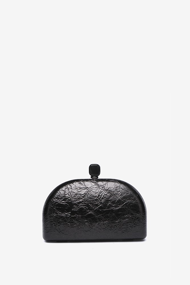 Abbacino Clutch De Fiesta Metalizado En Negro