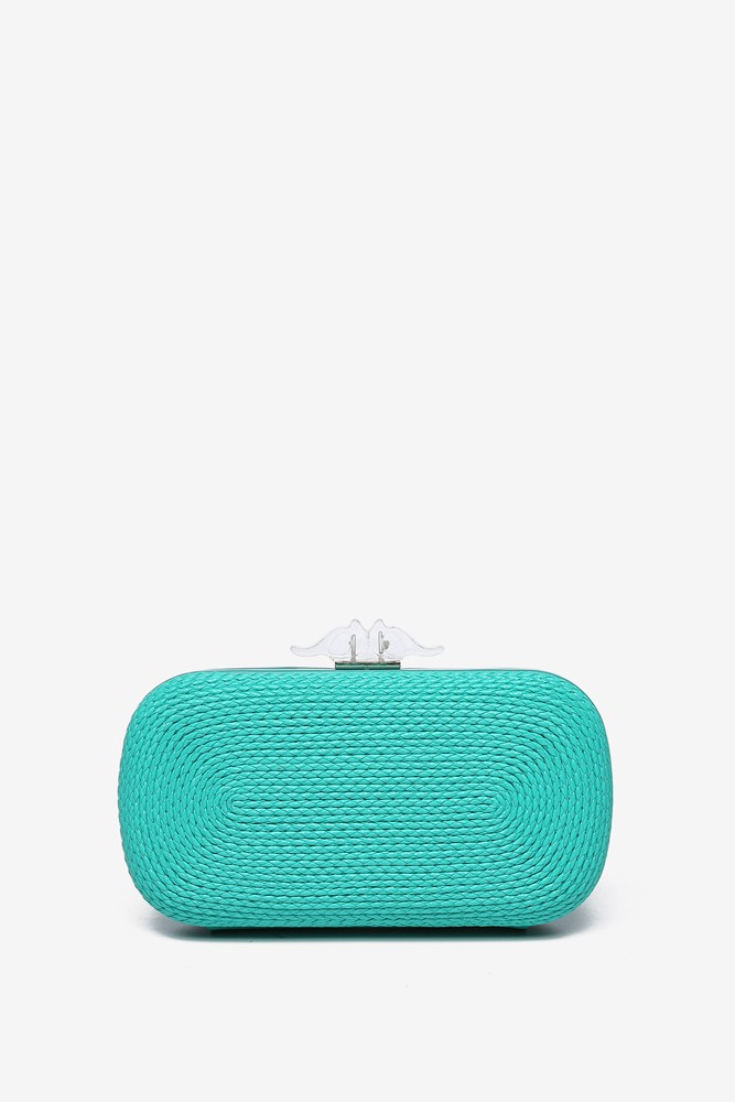 Abbacino Clutch Trenzado Turquesa