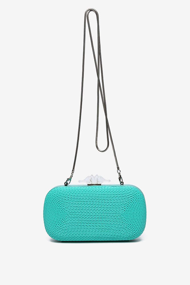 Abbacino Clutch Trenzado Turquesa