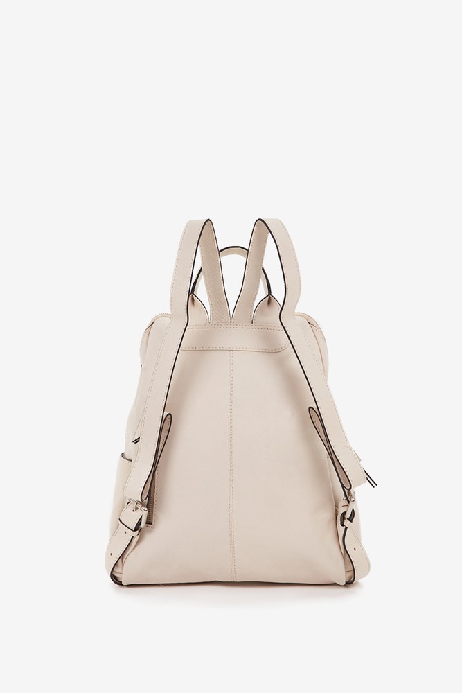 Abbacino Mochila De Mujer En Piel Troquelada Beige