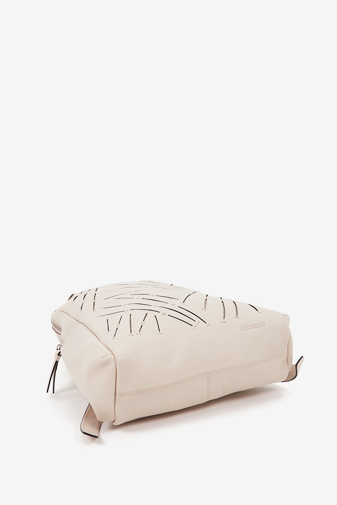 Abbacino Mochila De Mujer En Piel Troquelada Beige