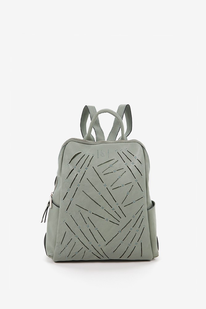Abbacino Mochila De Mujer En Piel Troquelada Verde