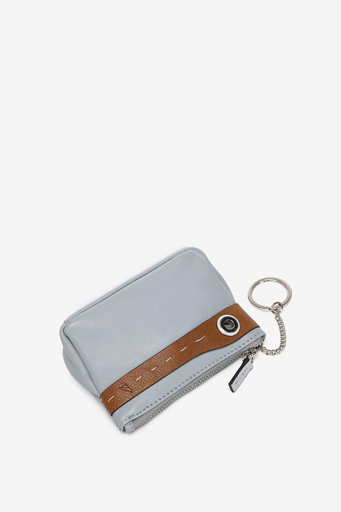 Abbacino Monedero En Piel Bicolor Gris