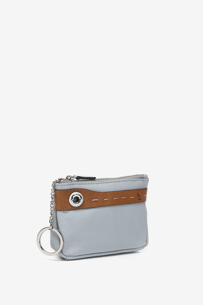 Abbacino Monedero en piel bicolor gris