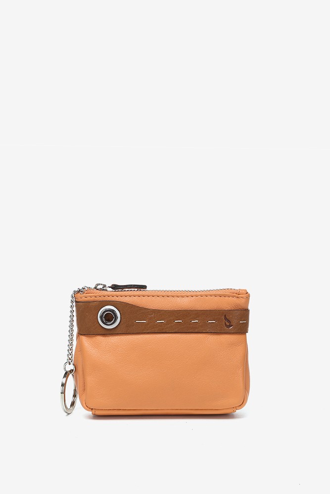 Abbacino Monedero En Piel Bicolor Naranja