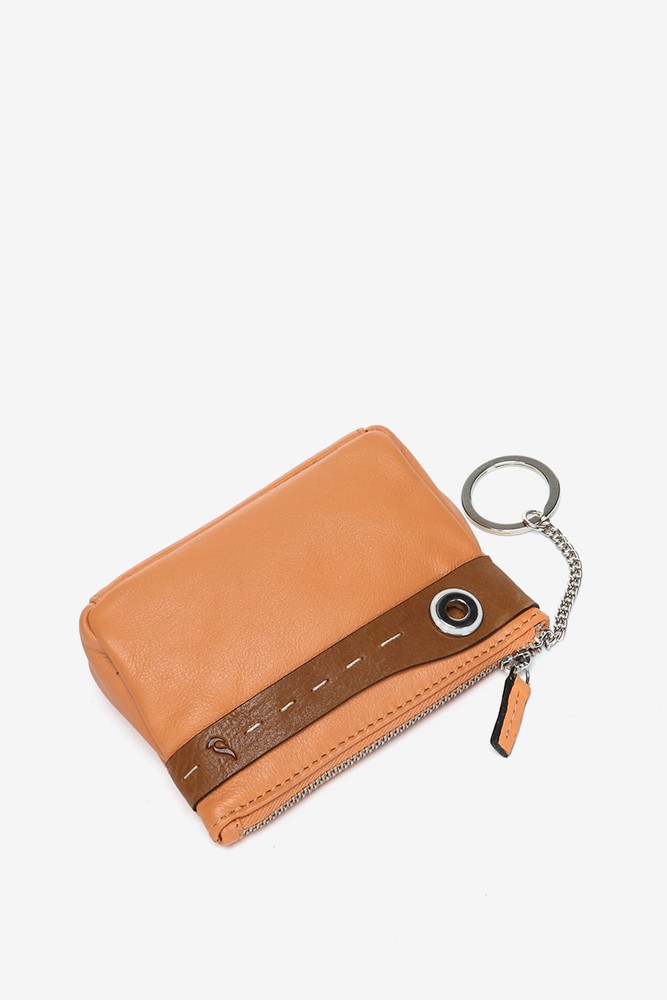 Abbacino Monedero En Piel Bicolor Naranja