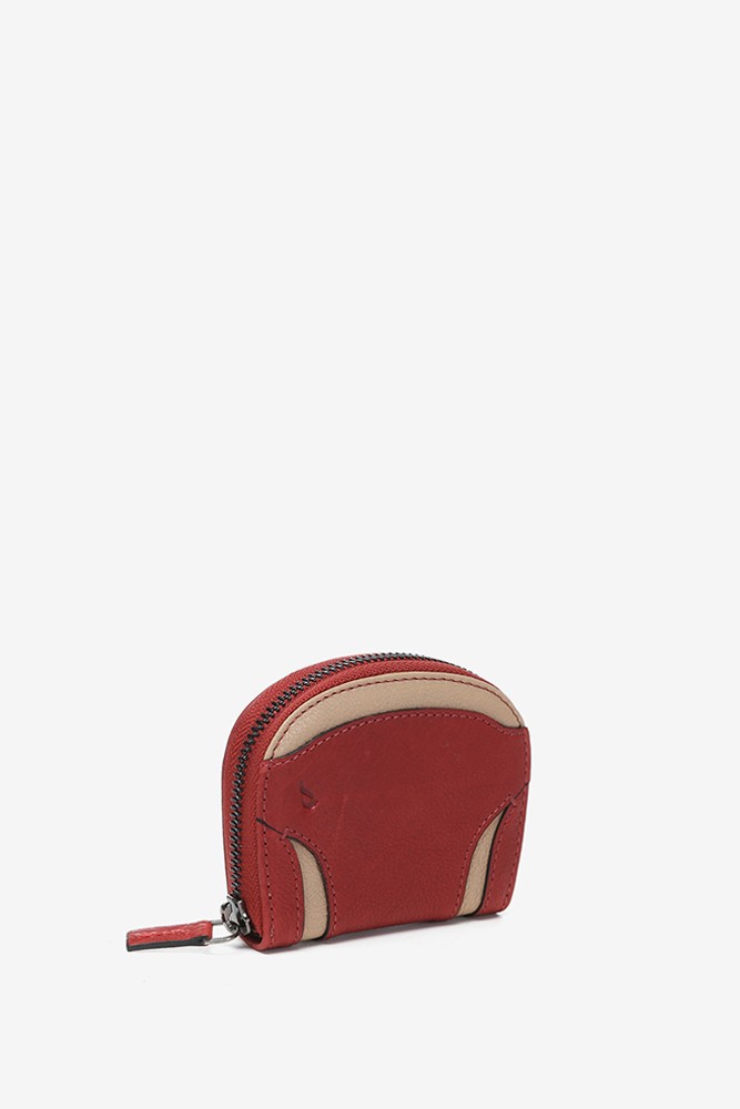 Abbacino Monedero En Piel Roja