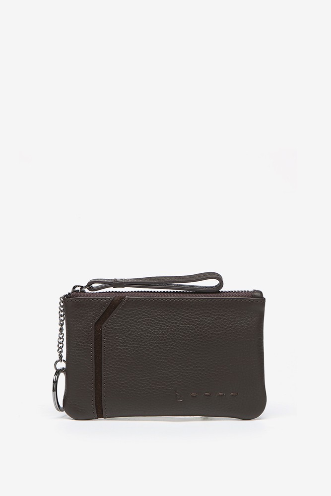 Abbacino Monedero En Piel Y Serraje Marrón