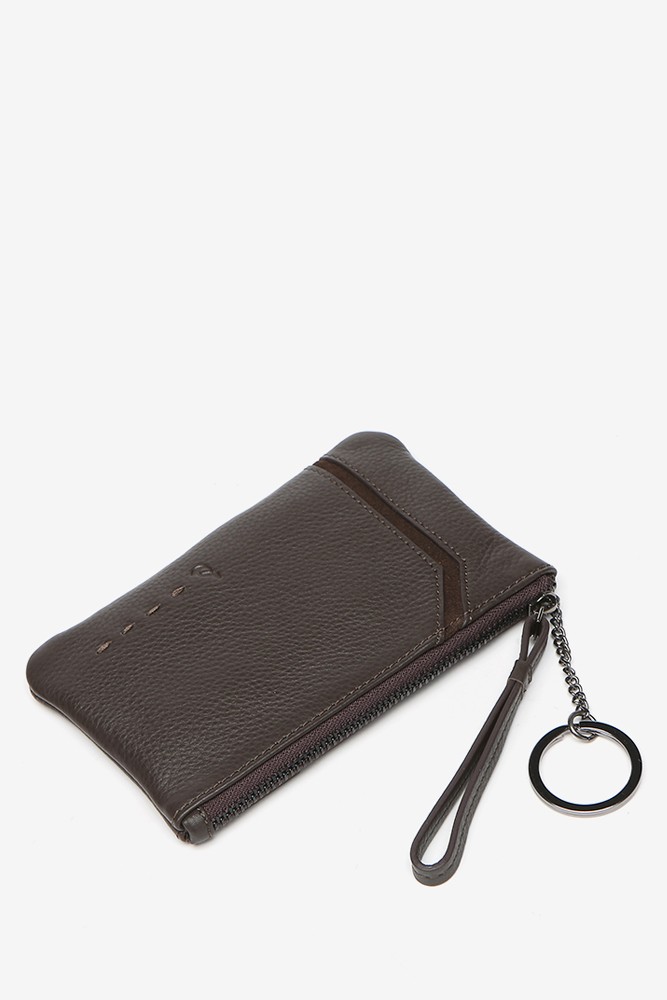 Abbacino Monedero En Piel Y Serraje Marrón