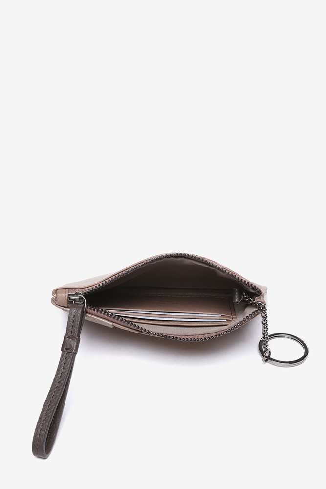 Abbacino Monedero En Piel Y Serraje Taupe
