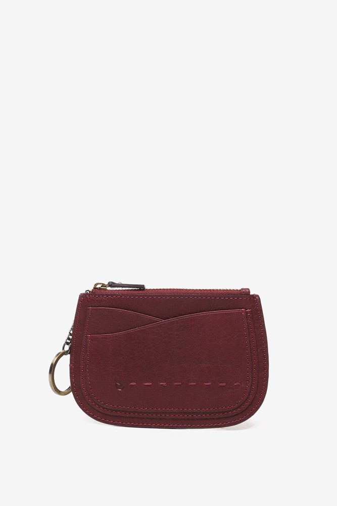Abbacino Monedero Media Luna En Piel Burdeos