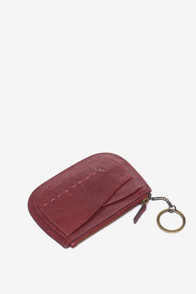 Abbacino Monedero Media Luna En Piel Burdeos