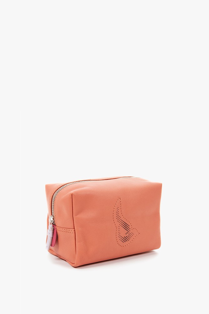 Abbacino Neceser grande de piel en naranja