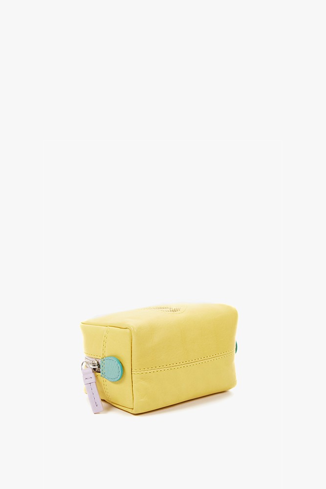 Abbacino Neceser Mediano De Piel En Amarillo