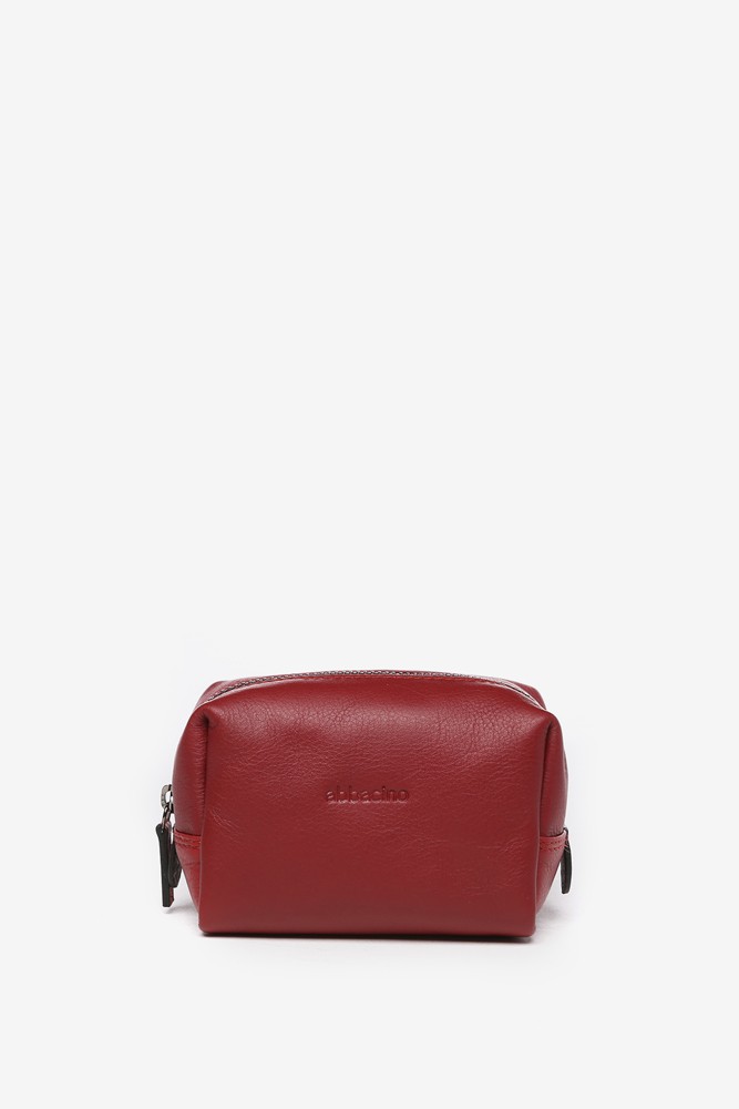 Abbacino Neceser Mediano En Piel Roja