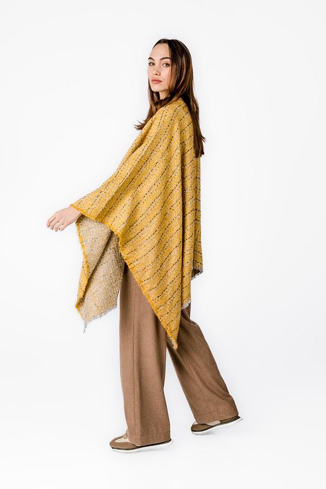 Abbacino Poncho Con Estampado A Rayas En ámbar