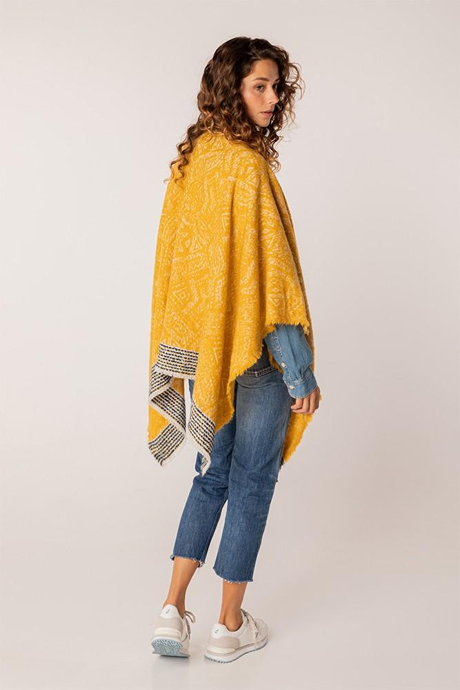 Abbacino Poncho De Mujer Estampado En ámbar