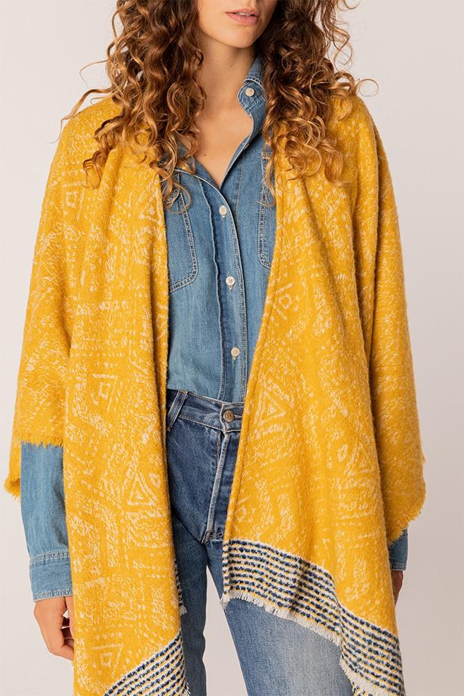 Abbacino Poncho De Mujer Estampado En ámbar