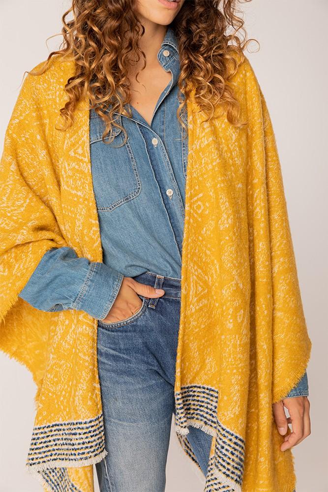 Abbacino Poncho De Mujer Estampado En ámbar