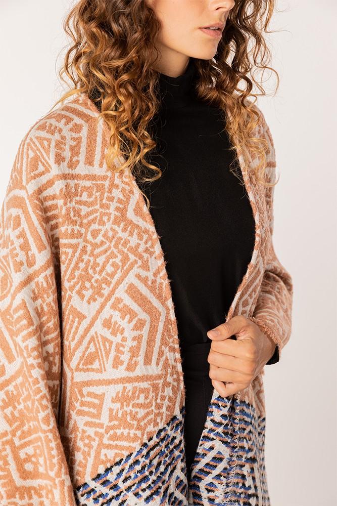 Abbacino Poncho De Mujer Estampado En Camel