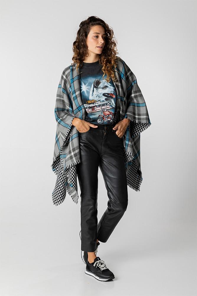 Abbacino Poncho De Mujer Reversible En Negro