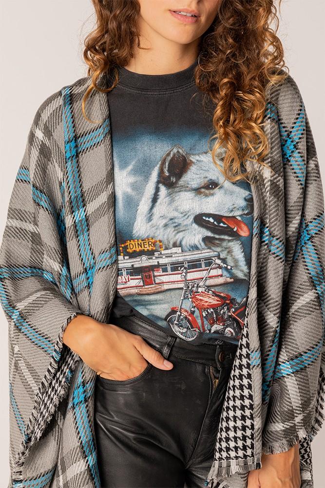 Abbacino Poncho De Mujer Reversible En Negro