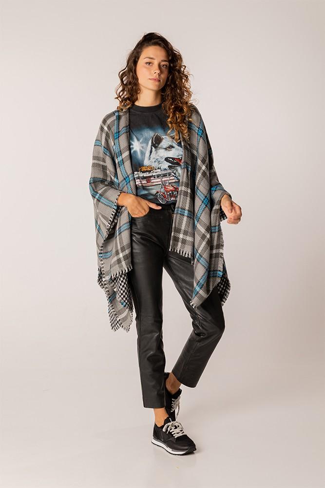 Abbacino Poncho de mujer reversible en negro