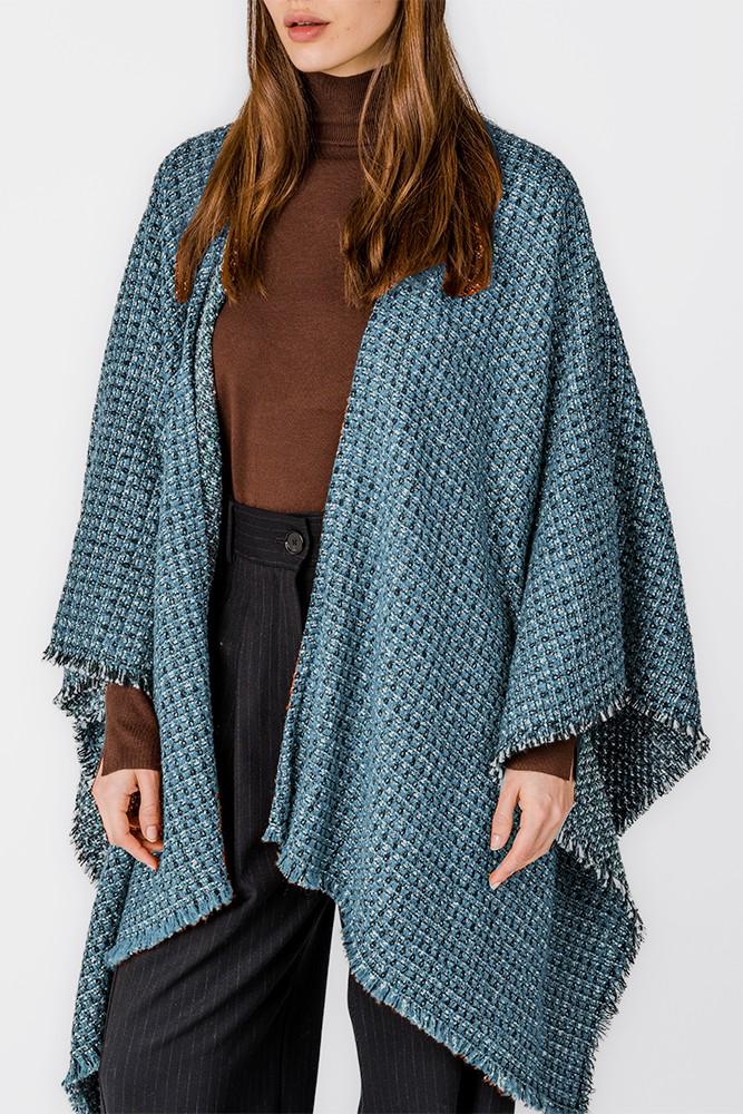 Abbacino Poncho En Tonos Azules