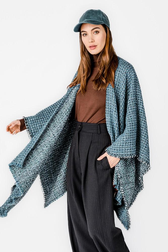 Abbacino Poncho en tonos azules