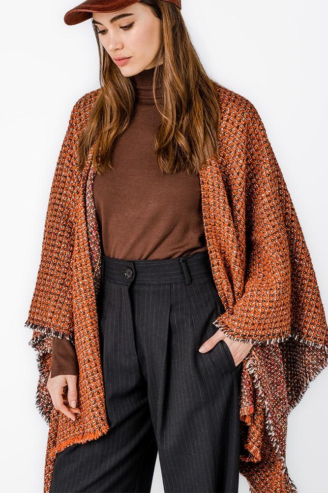 Abbacino Poncho En Tonos Naranjas