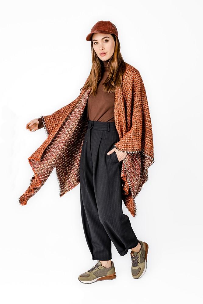 Abbacino Poncho En Tonos Naranjas