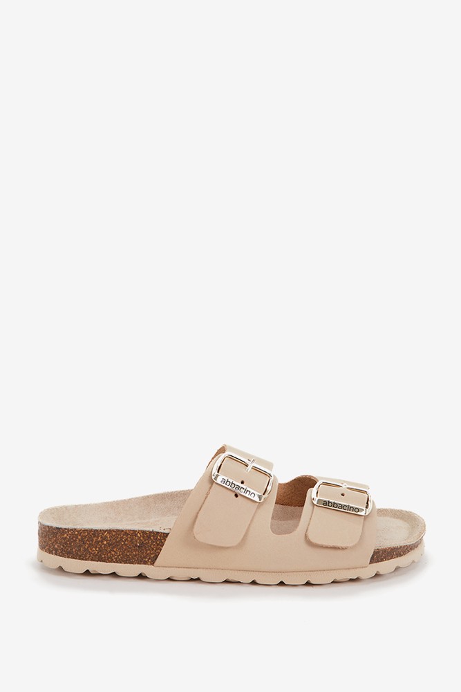 Abbacino Sandalia Plana De Mujer De Piel En Beige