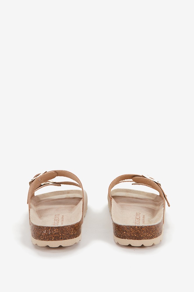 Abbacino Sandalia Plana De Mujer De Piel En Beige