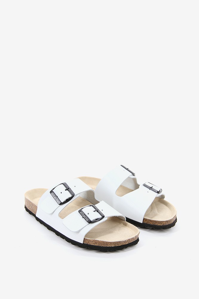 Abbacino Sandalia Plana De Mujer De Piel En Blanco
