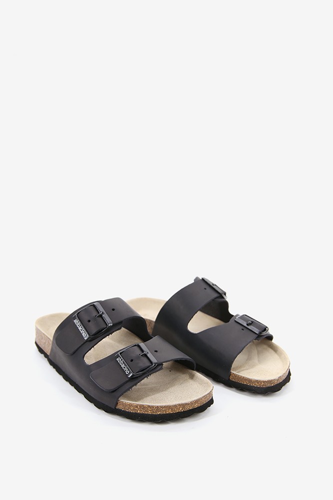 Abbacino Sandalia Plana De Mujer De Piel En Negro