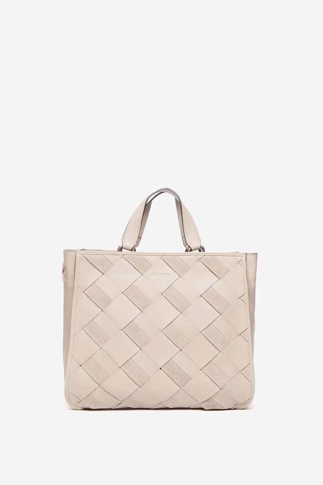 Abbacino Shopper De Piel Trenzada En Beige