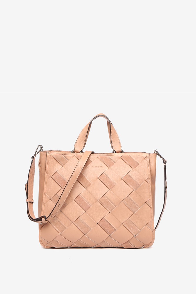 Abbacino Shopper De Piel Trenzada En Rosa