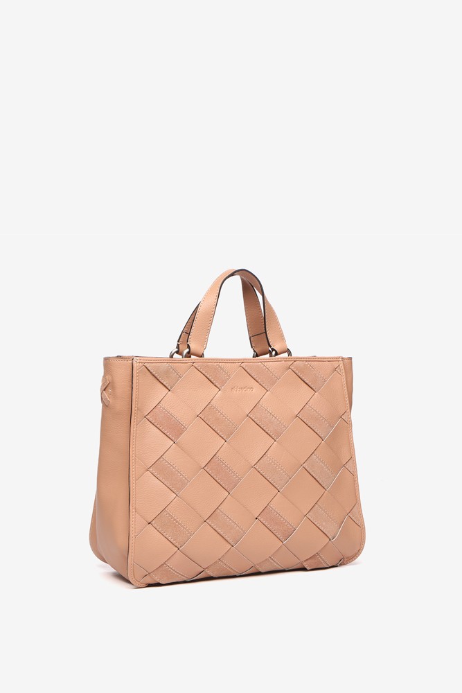 Abbacino Shopper de piel trenzada en rosa