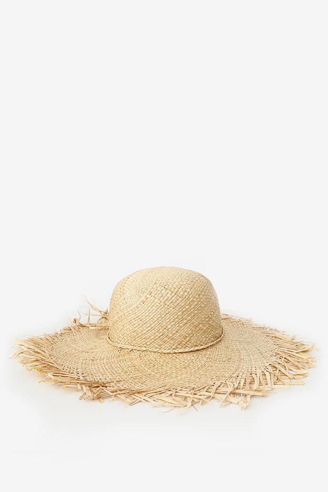 Abbacino Sombrero de paja con lazo en beige