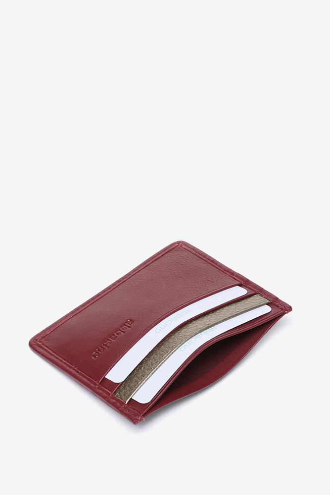 Abbacino Tarjetero En Piel Burdeos