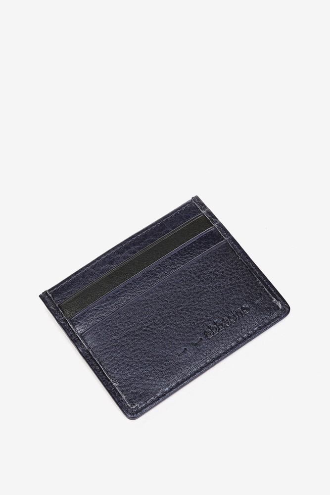 Abbacino Tarjetero En Piel Metalizada Azul