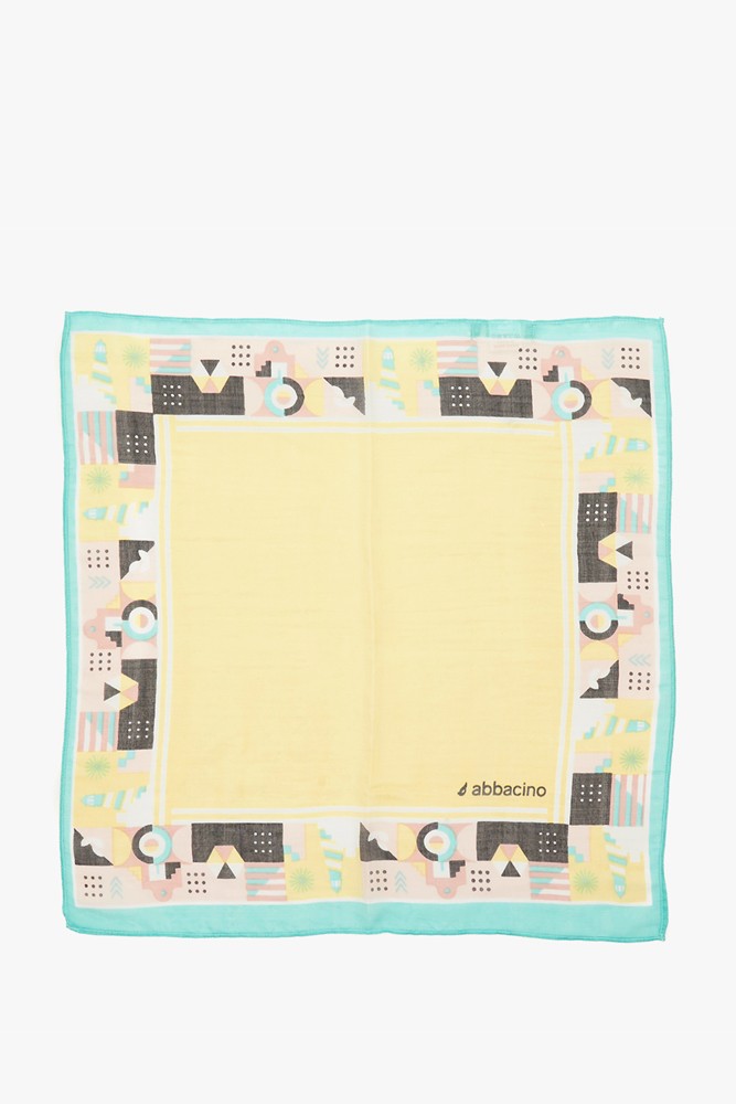 Abbacino Bandana De Mujer Con Estampado Mediterráneo En Amarillo