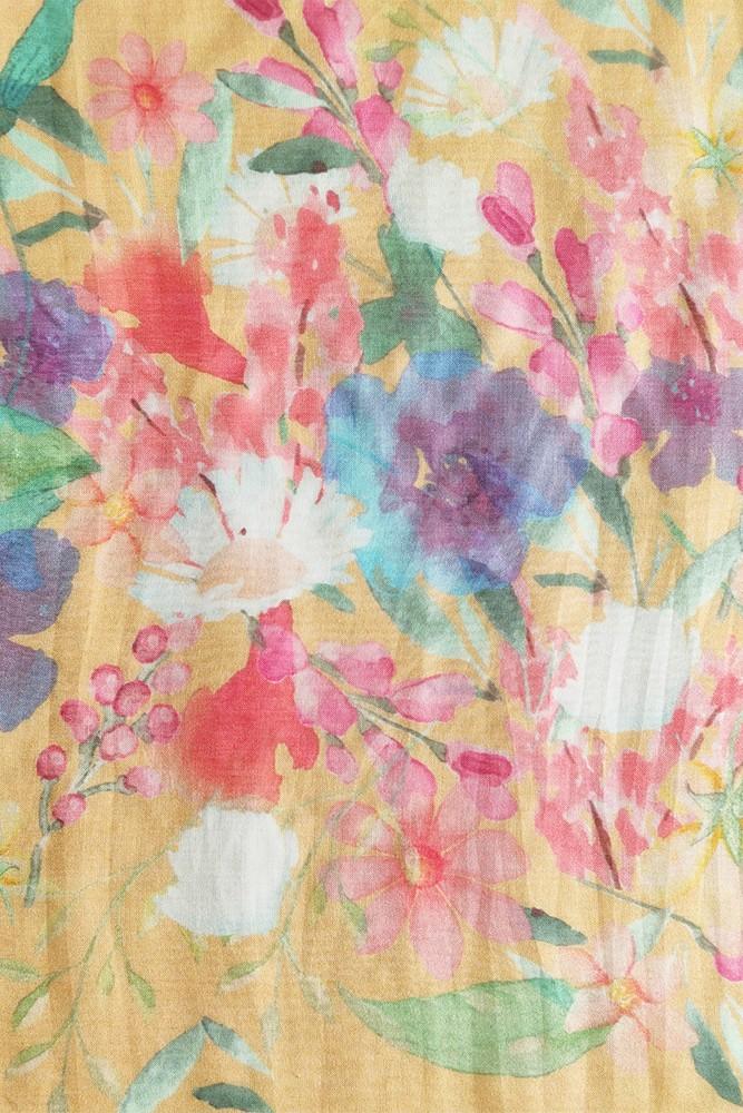 Abbacino Bandana De Mujer De Seda Con Estampado Floral En Naranja