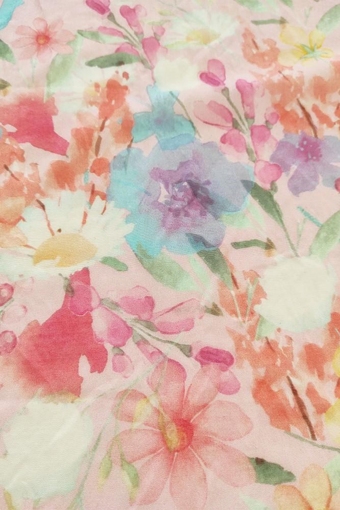 Abbacino Bandana De Mujer De Seda Con Estampado Floral En Rosa