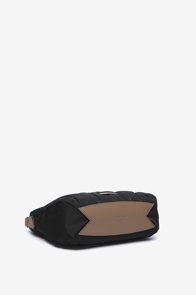 Abbacino Bandolera Acolchada En Materiales Reciclados Negro