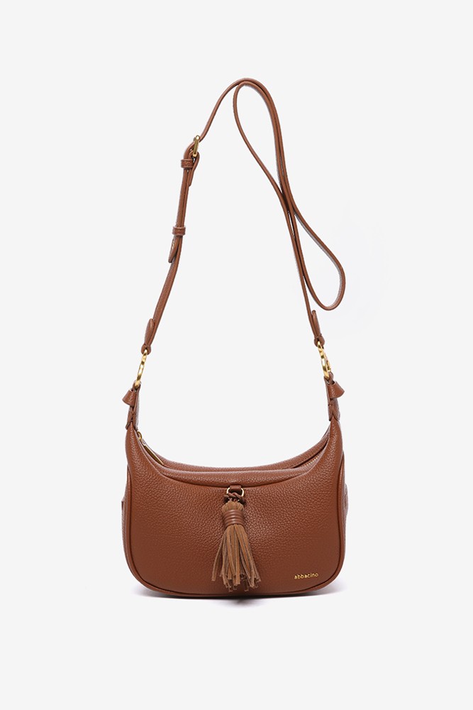 Abbacino Bandolera Con Borla En Materiales Reciclados Cognac