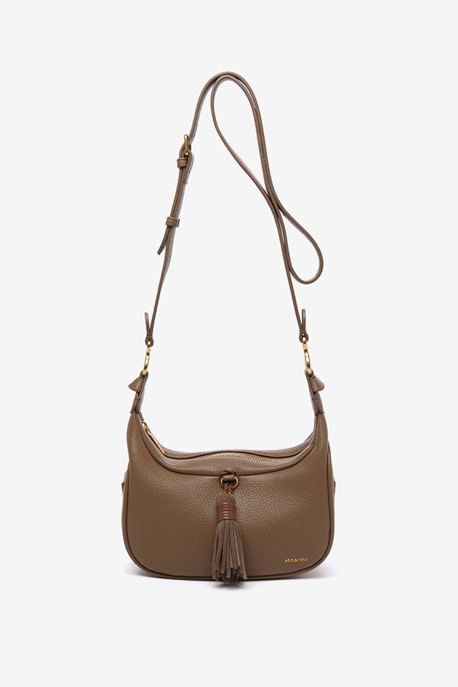 Abbacino Bandolera Con Borla En Materiales Reciclados Taupe