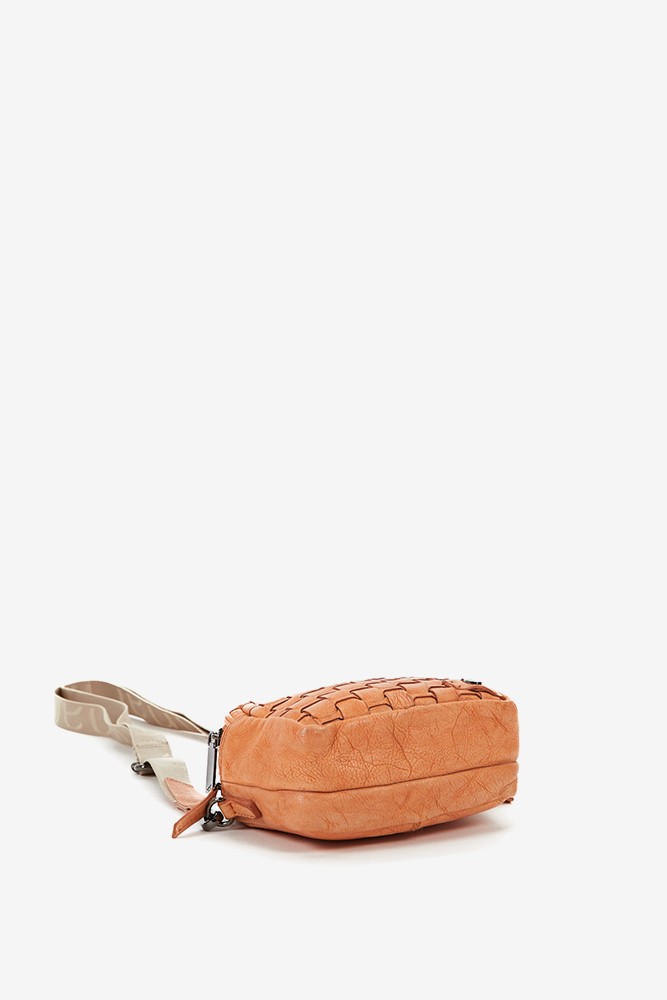 Abbacino Bandolera De Mujer En Piel Trenzada Naranja