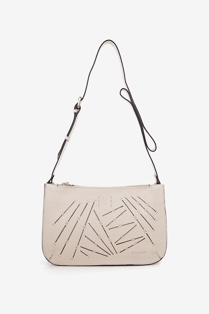 Abbacino Bandolera De Mujer En Piel Troquelada Beige