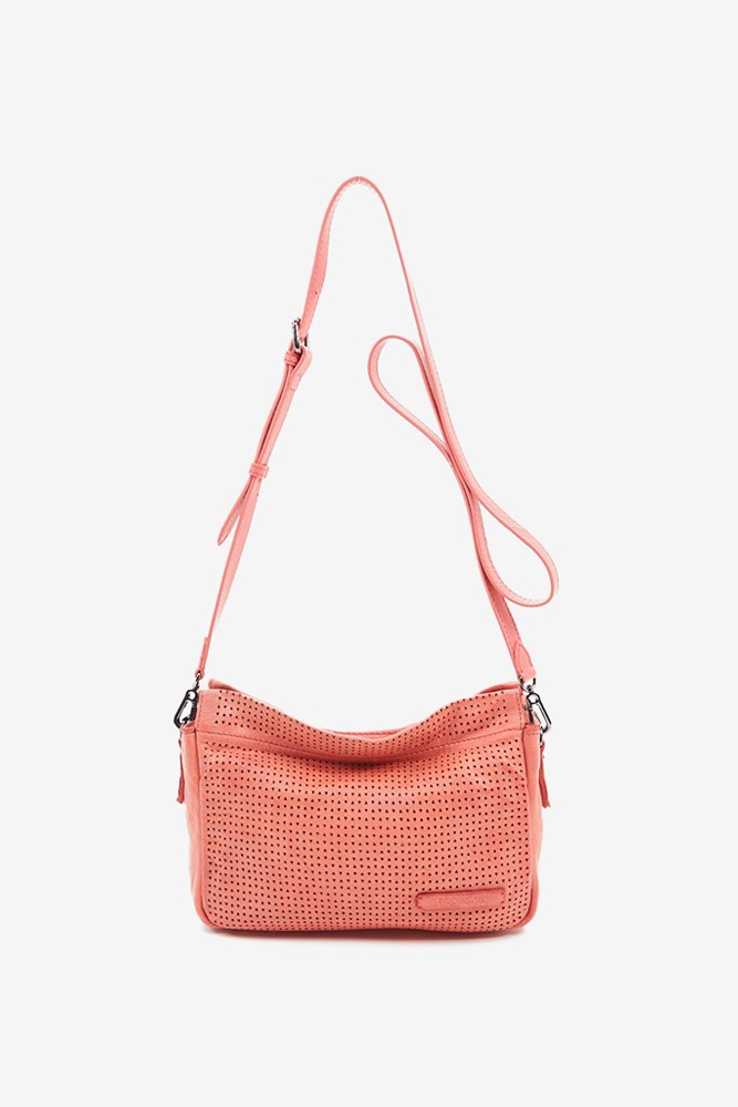 Abbacino Bandolera De Mujer En Piel Troquelada Coral